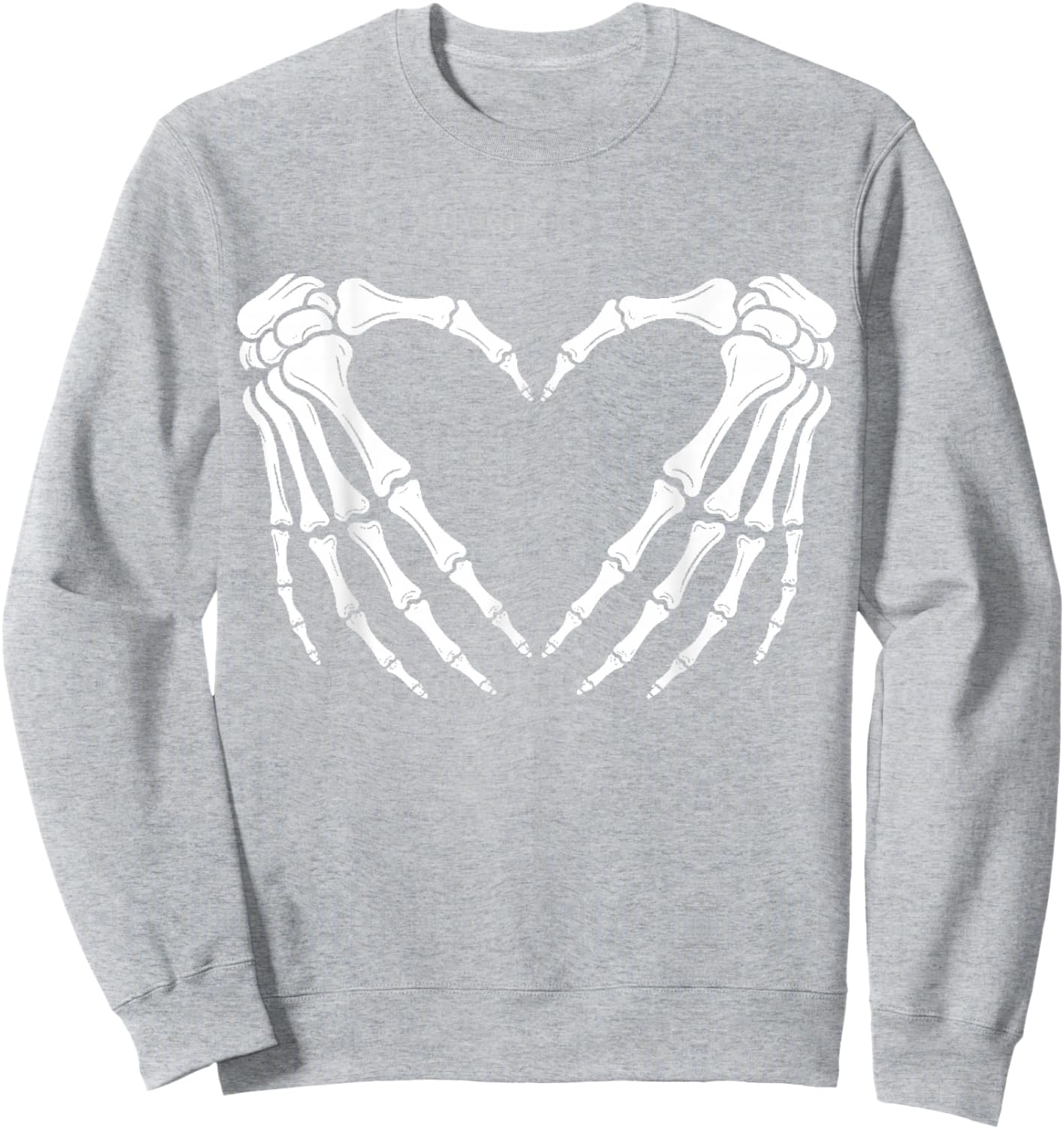 Skeleton Hands Heart Sign Red Halloween Sweatshirt - Sweatshirt | Ash