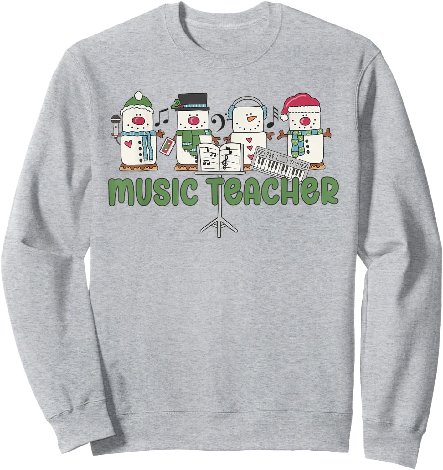 Music Teacher Christmas Holiday Wnter Music Instructor Sweatshirt - Sweatshirt | Ash
