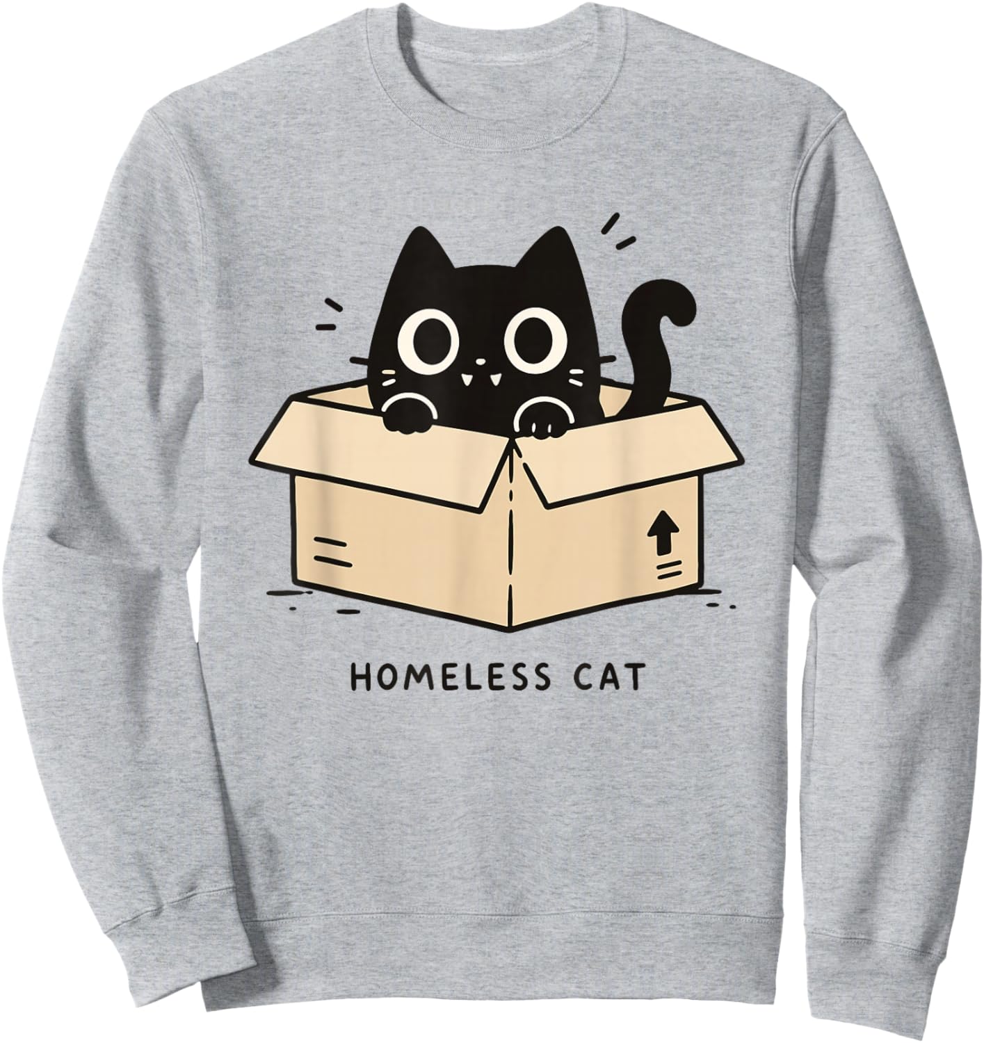 Boîte pour Chat sans abri - Chat Noir Mignon Sweatshirt - Sweatshirt | Ash