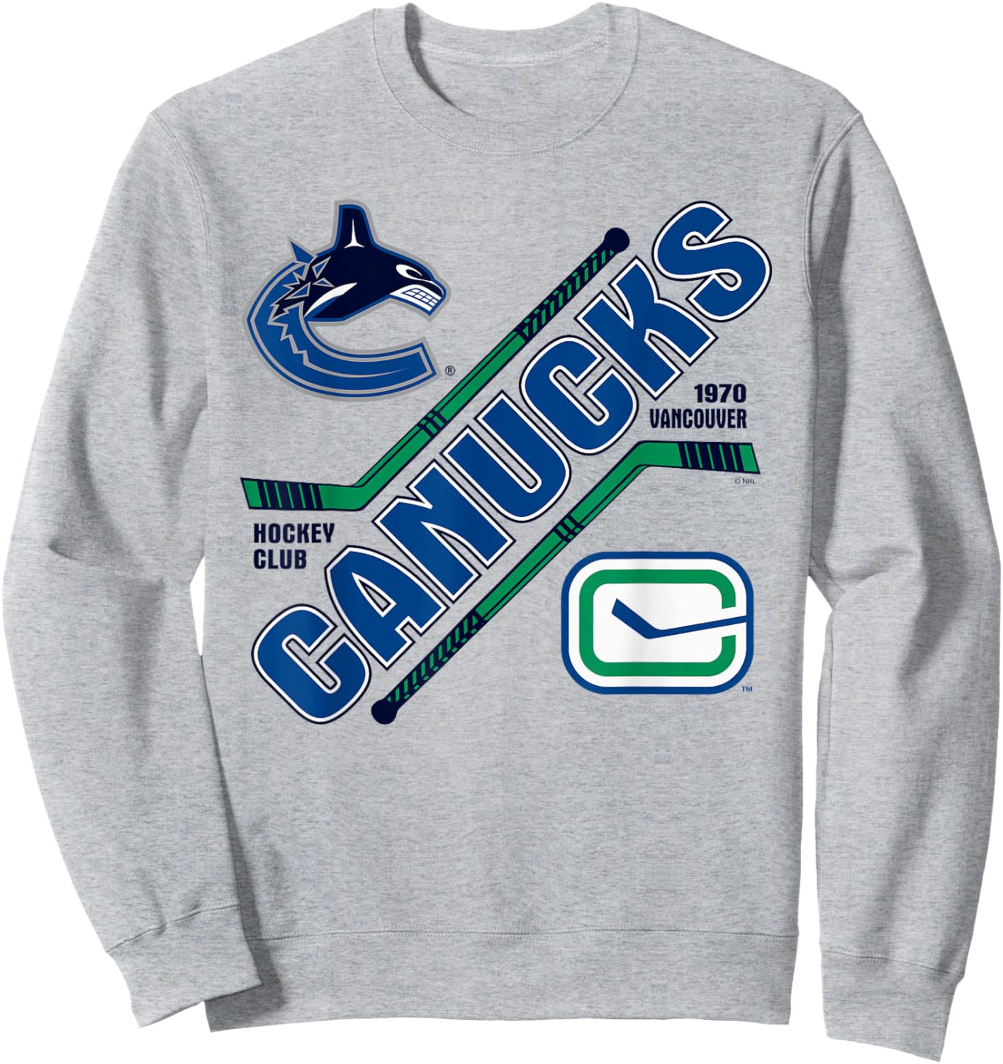 Vancouver Canucks Force Gray Officially Licensed Sweatshirt - Sweatshirt | Ash