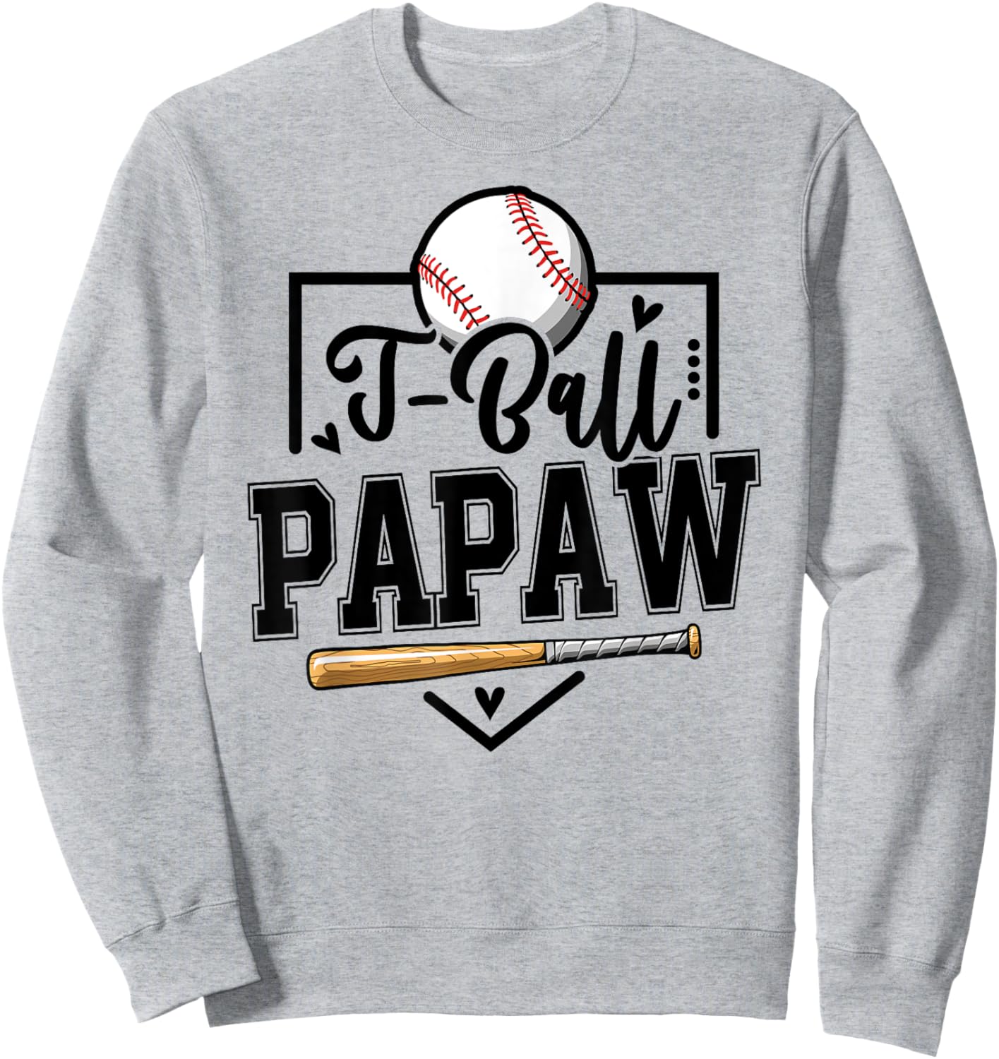 T-Ball Papaw Funny Ball Papaw Sweatshirt - Sweatshirt | Ash