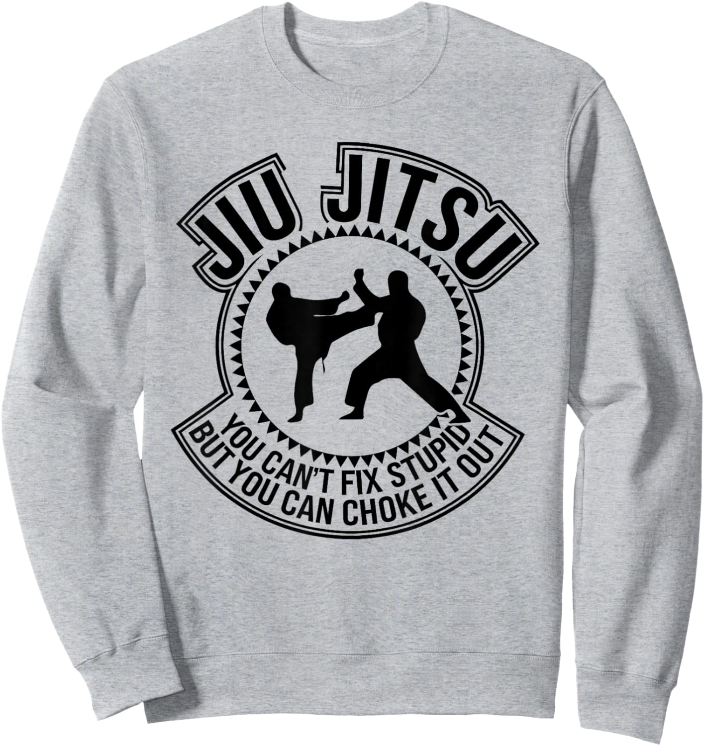 Jiu Jitsu You Can't Fix Stupid But You Can Choke It Out Sweatshirt - Sweatshirt | Ash