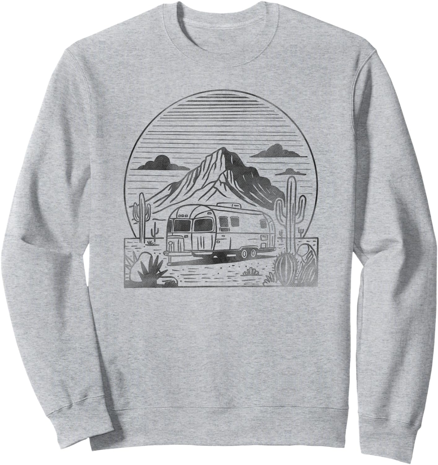 Retro Travel Trailer Desert Sunset Vintage Airstream Sweatshirt - Sweatshirt | Ash