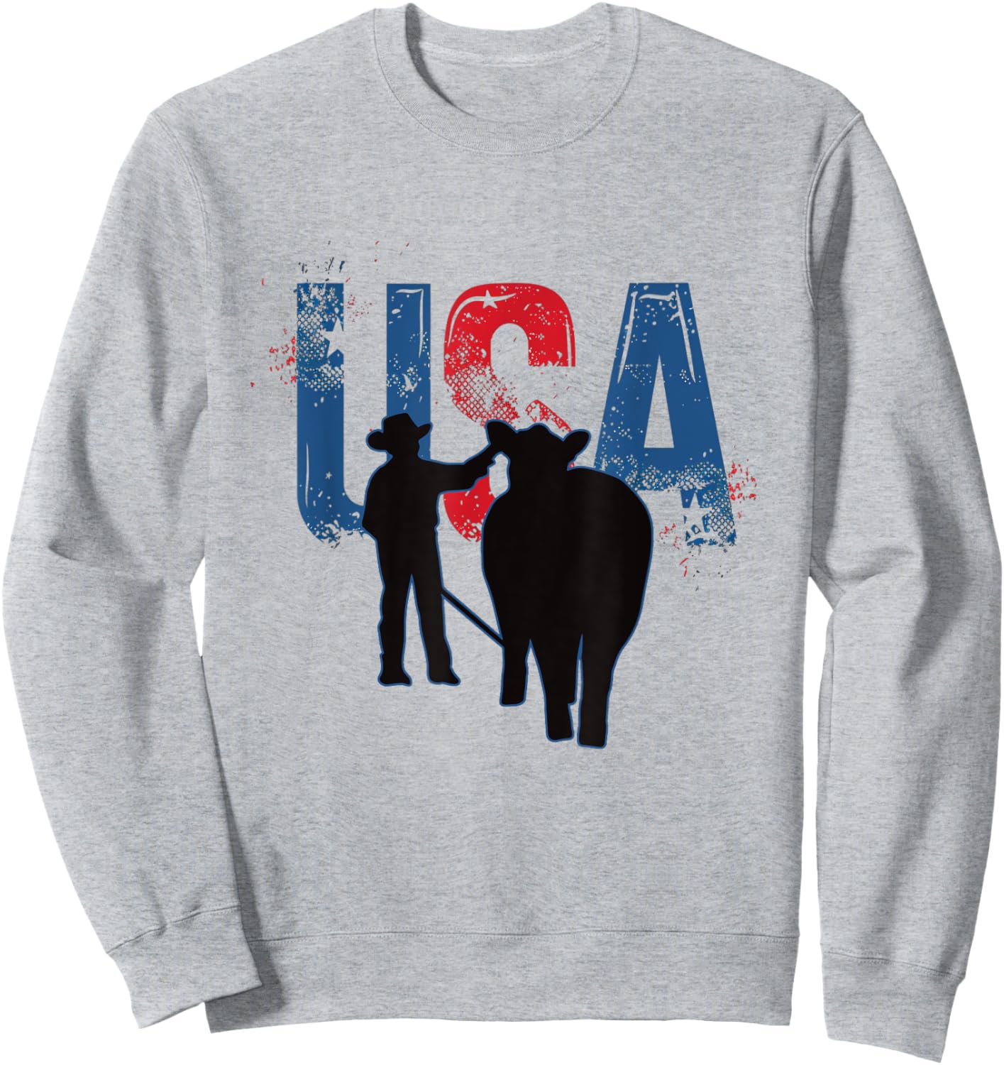 STOCK SHOW KID - Patriotic American USA Flag Farming Sweatshirt - Sweatshirt | Ash