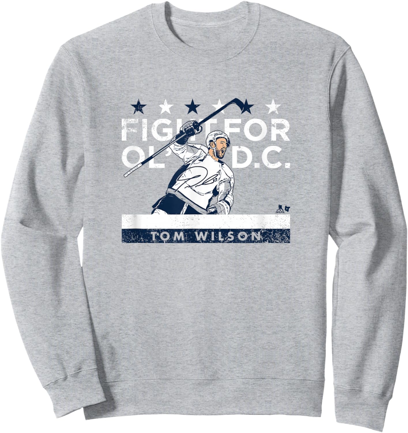 Tom Wilson - Fight for Old DC - Washington Hockey Sweatshirt - Sweatshirt | Ash