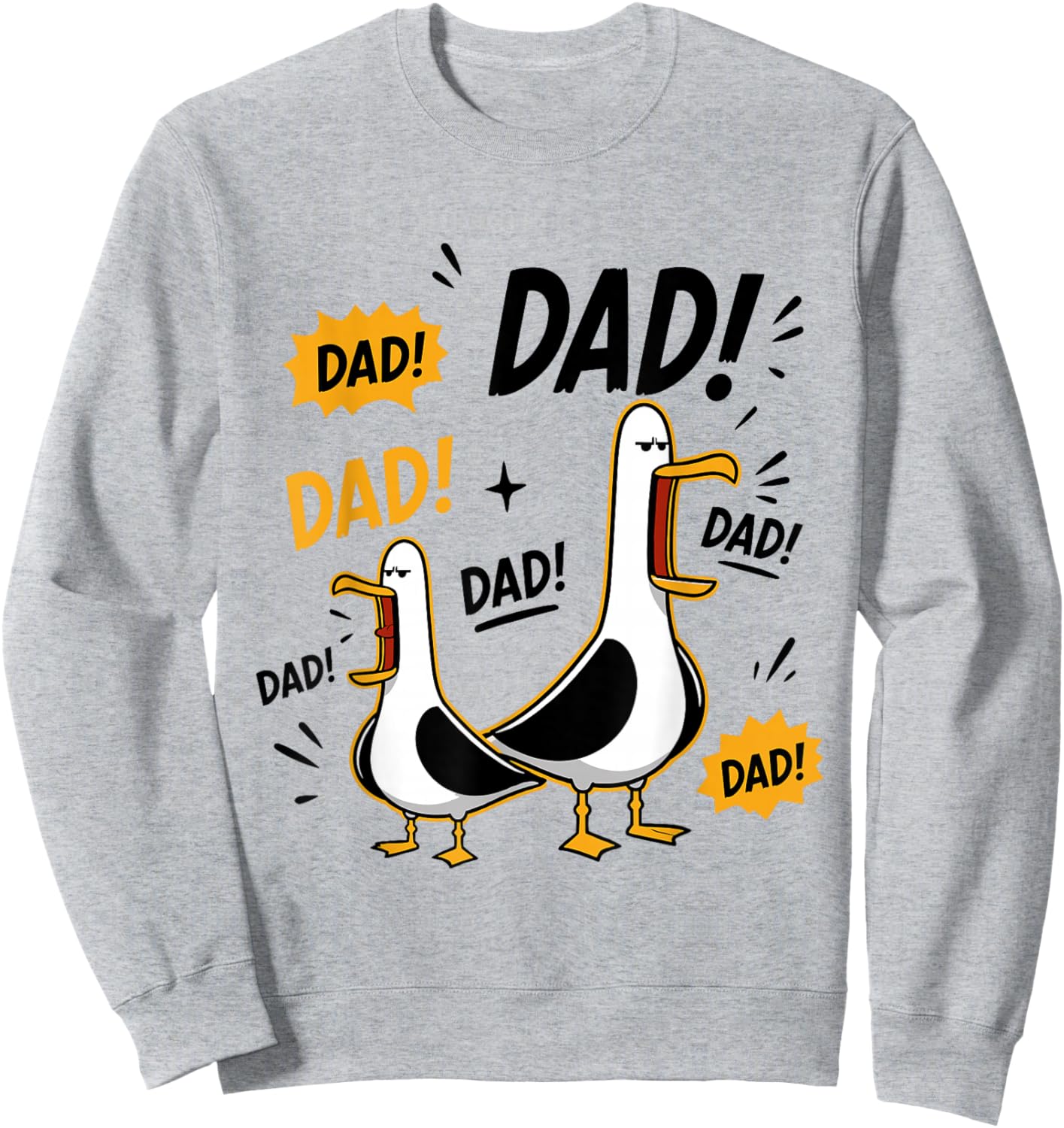 Funny Seagull Dad Father's Day Papa Seagulls Sweatshirt - Sweatshirt | Ash