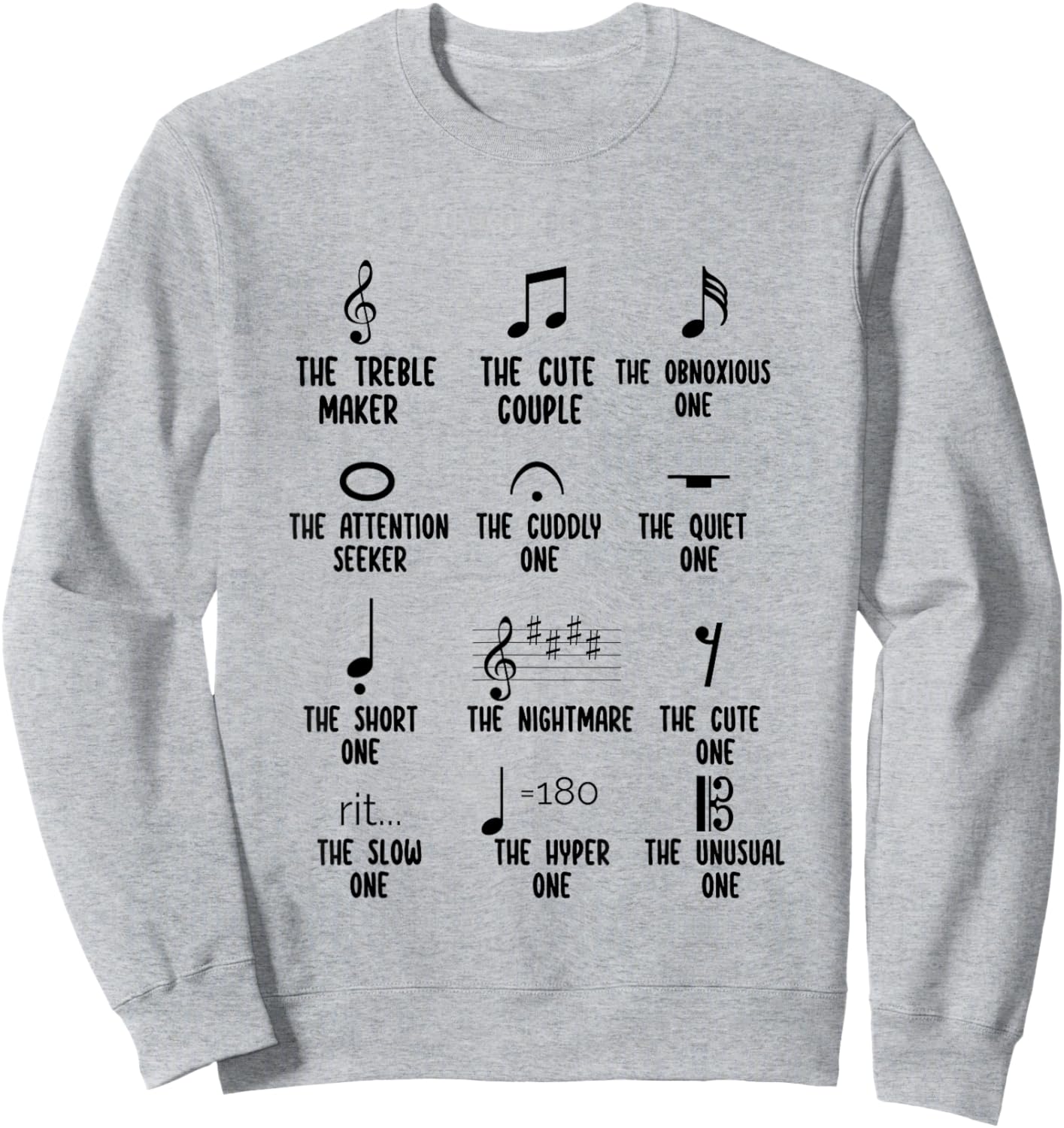 Funny Musical Note Shirt Musician Music Symbols Definition Sweatshirt - Sweatshirt | Ash