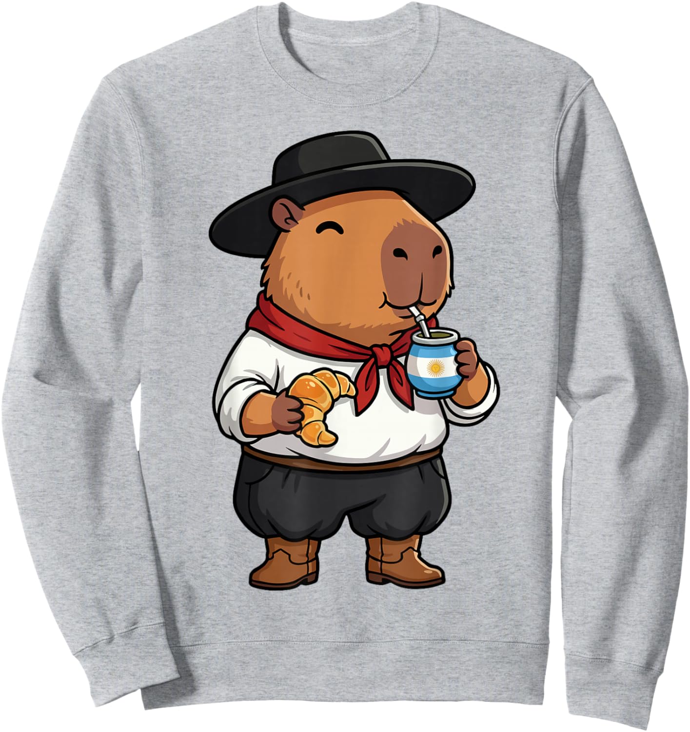Argentinian Capybara Yerba Mate Argentine Gaucho Capibara Sweatshirt - Sweatshirt | Ash