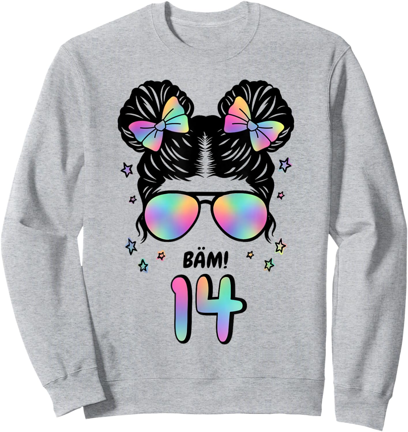 14th Birthday Girl Messy Bun Bäm! 14 Sweatshirt - Sweatshirt | Ash