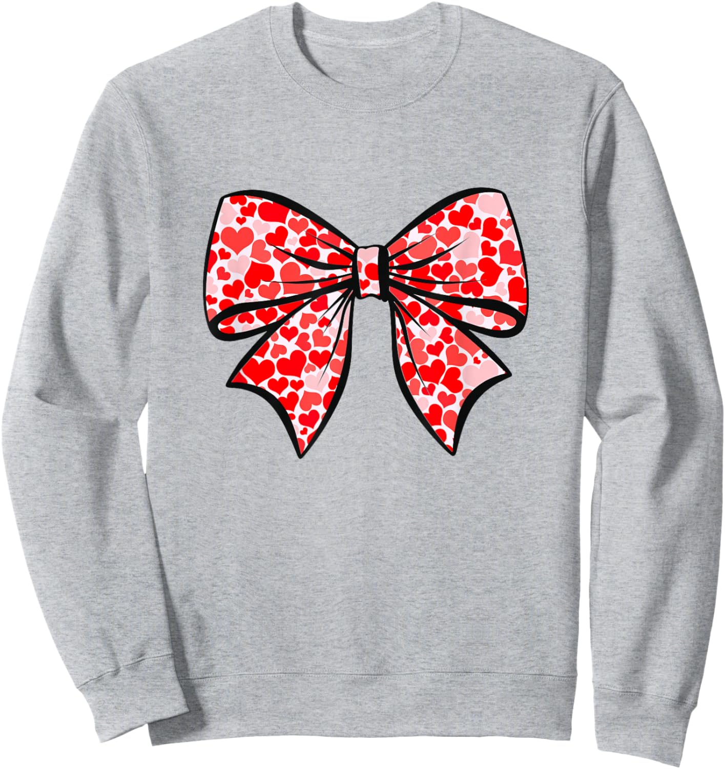 Coquette Bow with Hearts Soft Girl Aesthetic Sweatshirt - Sweatshirt | Ash