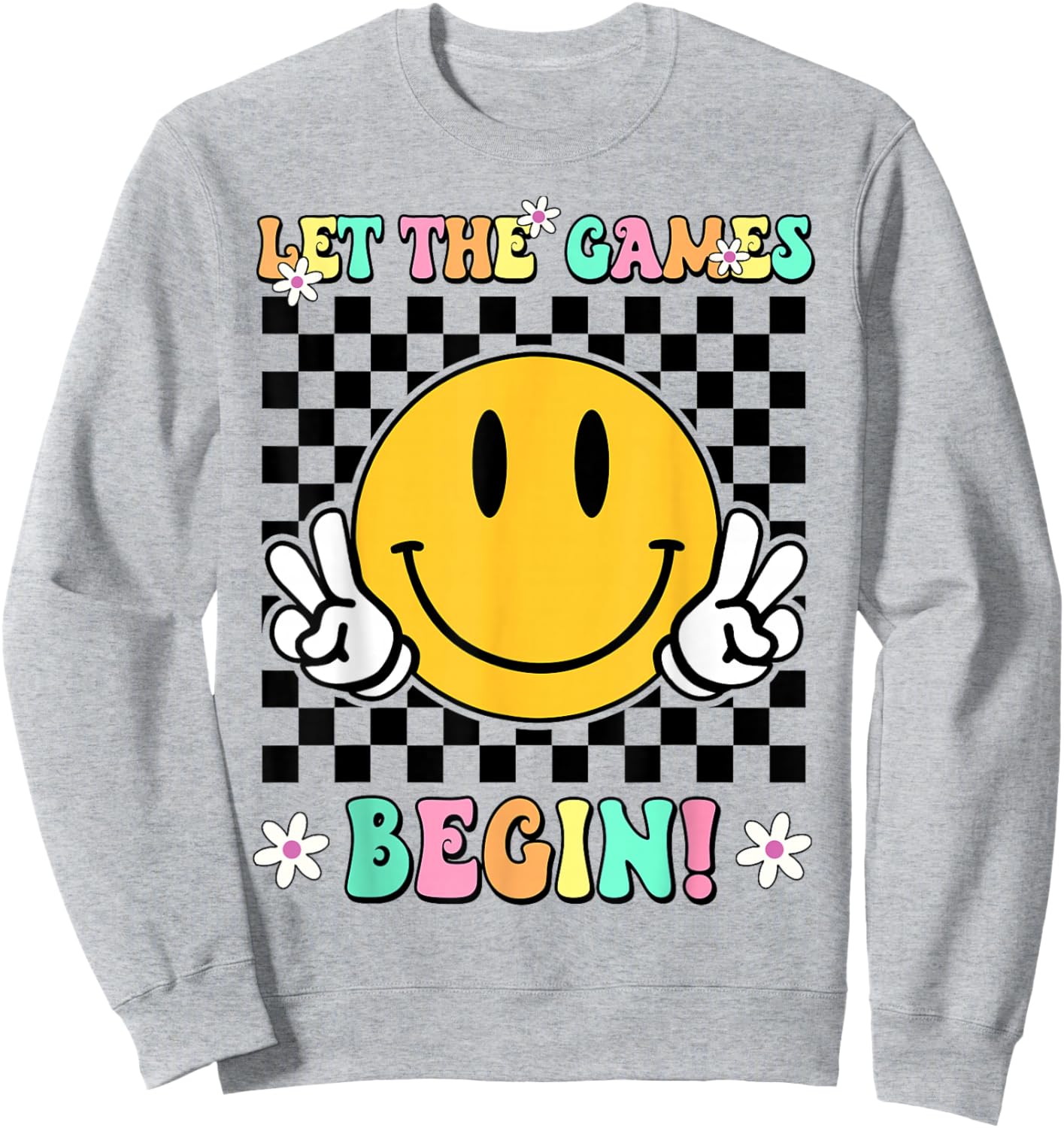 Field Day Let The Games Begin Retro Field Trip Fun Day Funny Sweatshirt - Sweatshirt | Ash