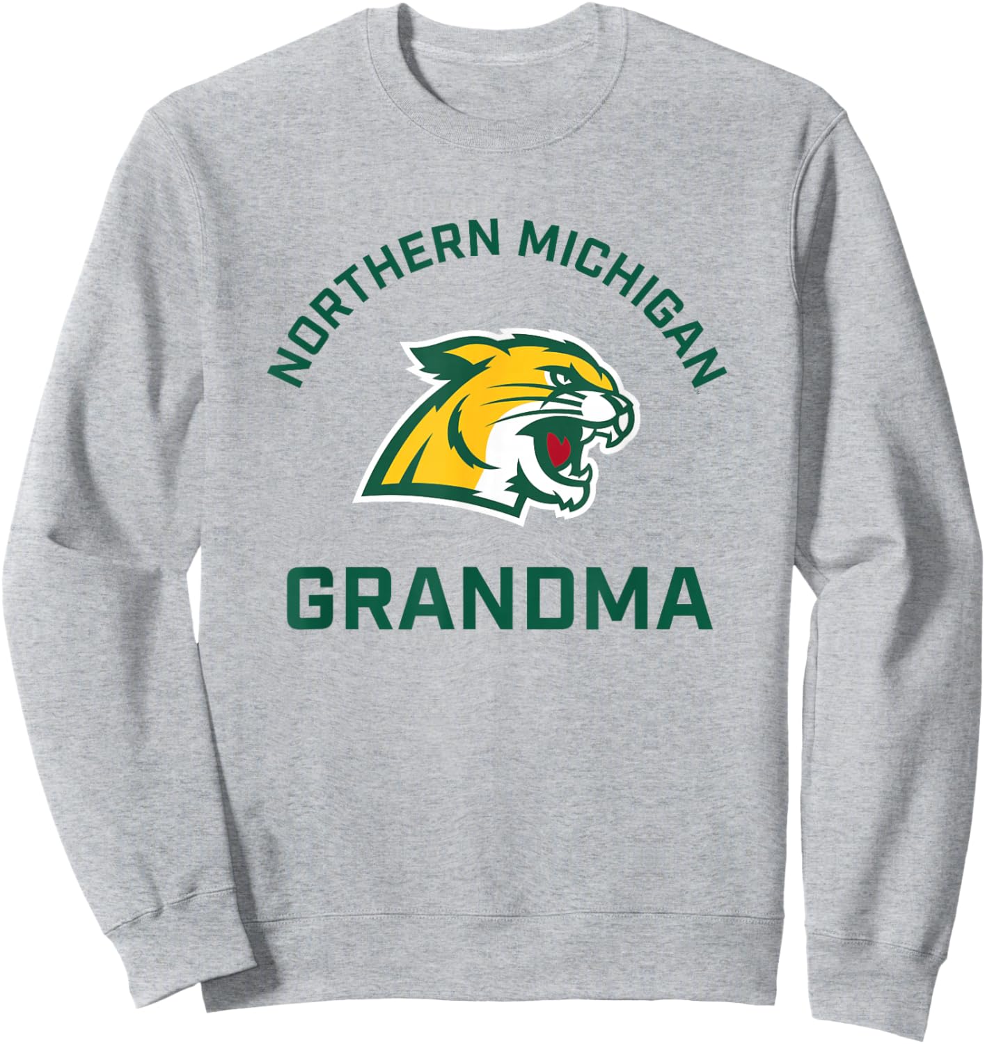 Northern Michigan University NMU Wildcats Arched Grandma Sweatshirt - Sweatshirt | Ash