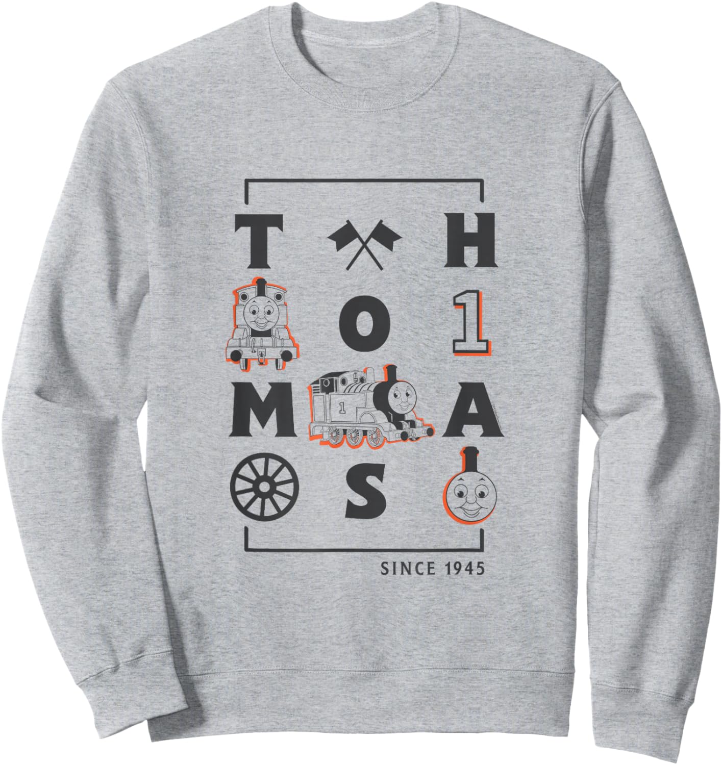 Thomas & Friends - Letters and Icons Sweatshirt - Sweatshirt | Ash