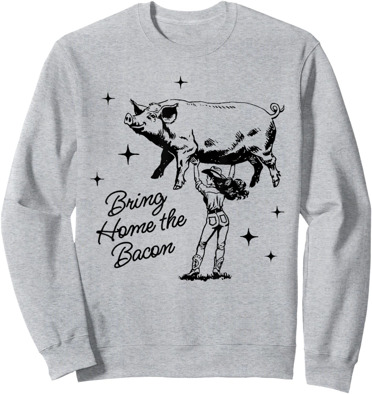 Bring Home The Bacon Funny Design Sweatshirt - Sweatshirt | Ash