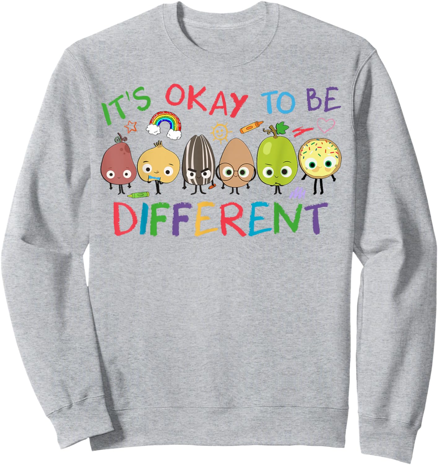 Retro Autism Teacher It's Ok To Be Different Autism Month Sweatshirt - Sweatshirt | Ash