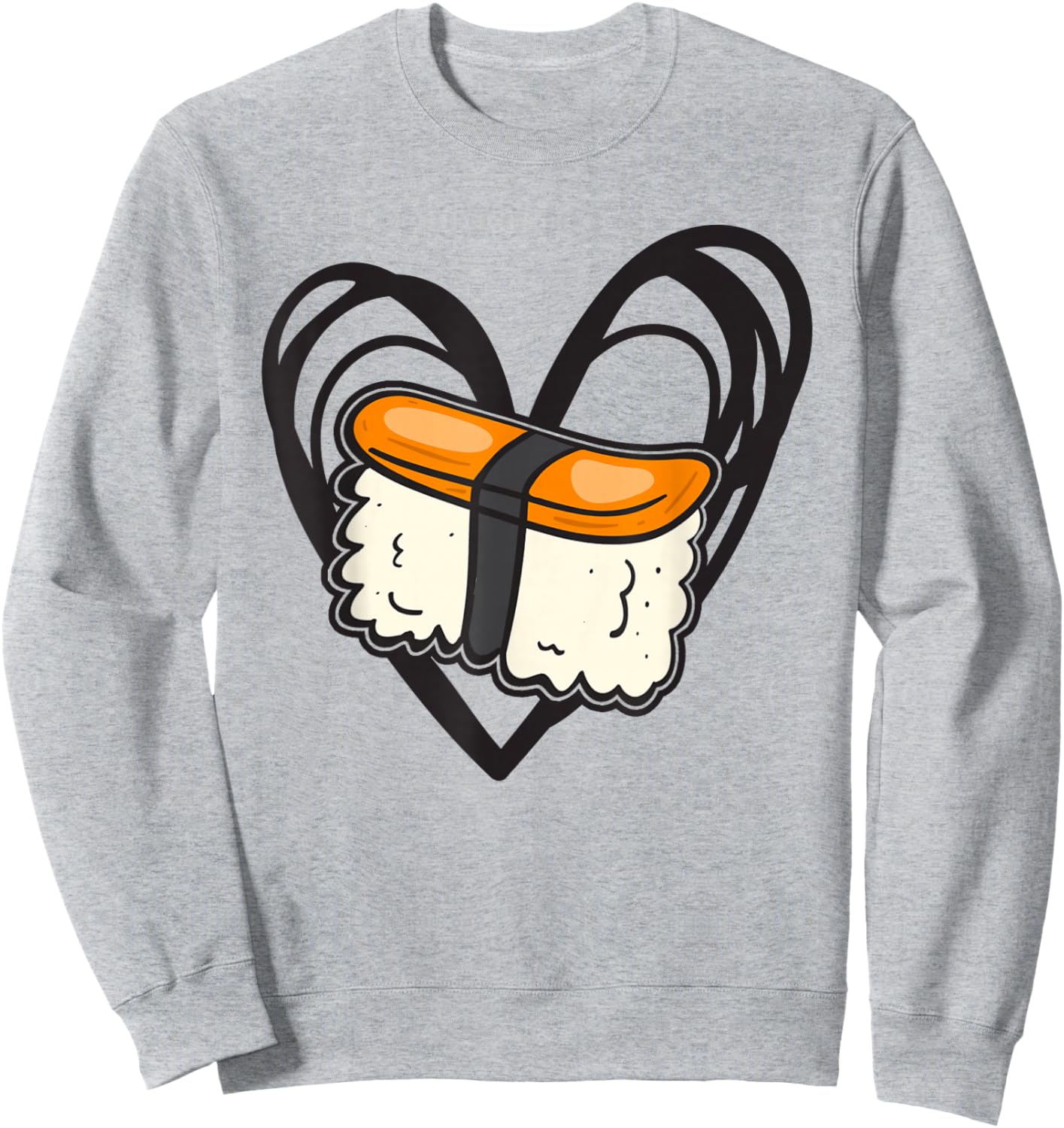 Cute Musubi Heart Graphic Girl Kids Sweatshirt - Sweatshirt | Ash