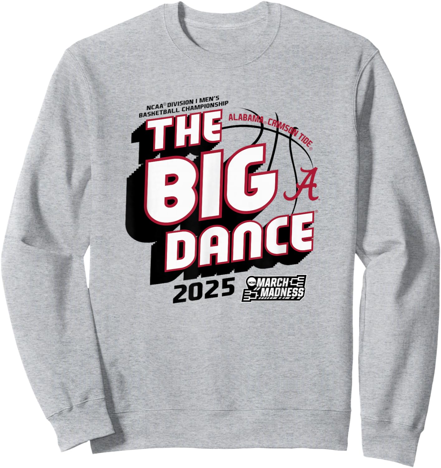 Alabama Crimson Tide March Madness 2025 Men's Basketball Sweatshirt - Sweatshirt | Ash