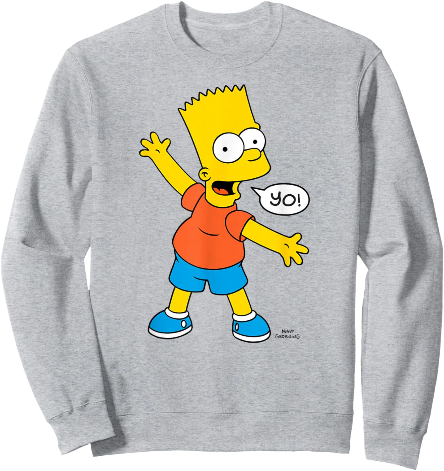 The Simpsons Bart Yo Speech Bubble Sweatshirt - Sweatshirt | Ash