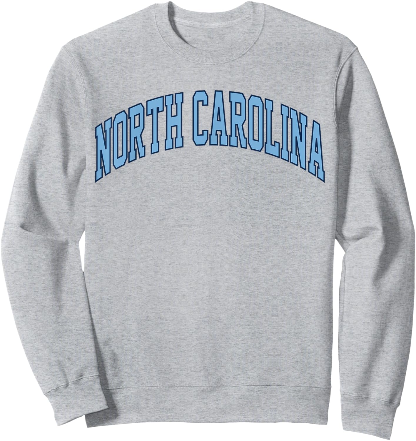 Retro North Carolina Souvenir Simple North Carolina Blue Sweatshirt - Sweatshirt | Ash