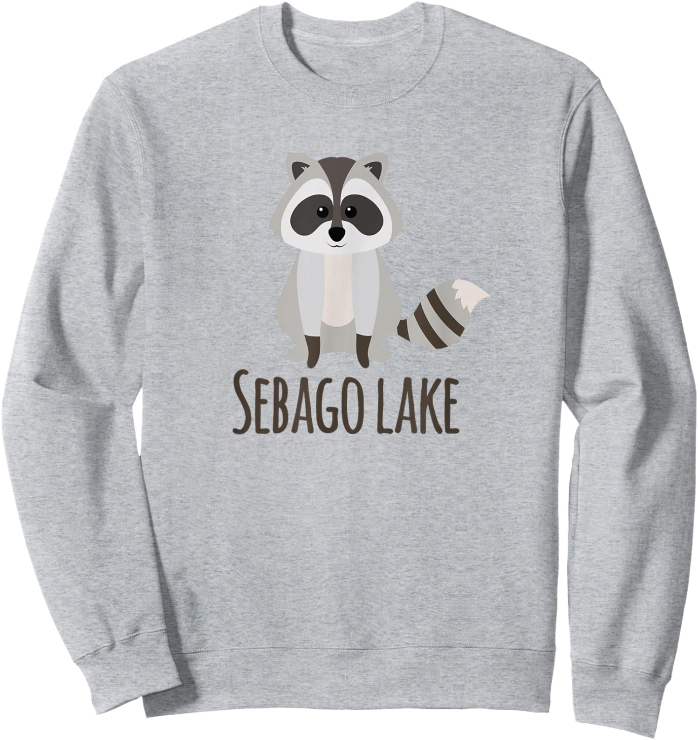 Sebago Lake Maine Woodlands Camping Wildlife Raccoon Sweatshirt - Sweatshirt | Ash