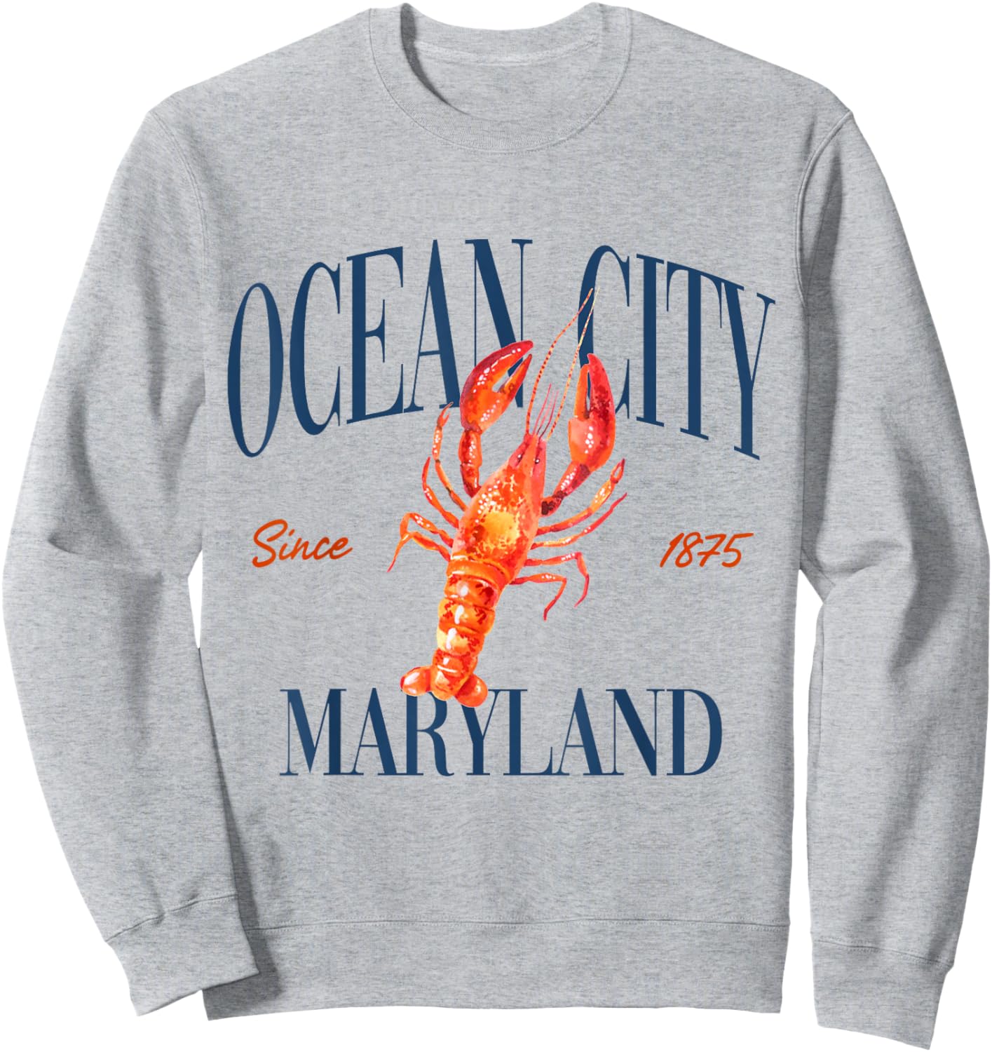 Ocean City Maryland Est. 1875 - Old Money, Aesthetic Sweatshirt - Sweatshirt | Ash