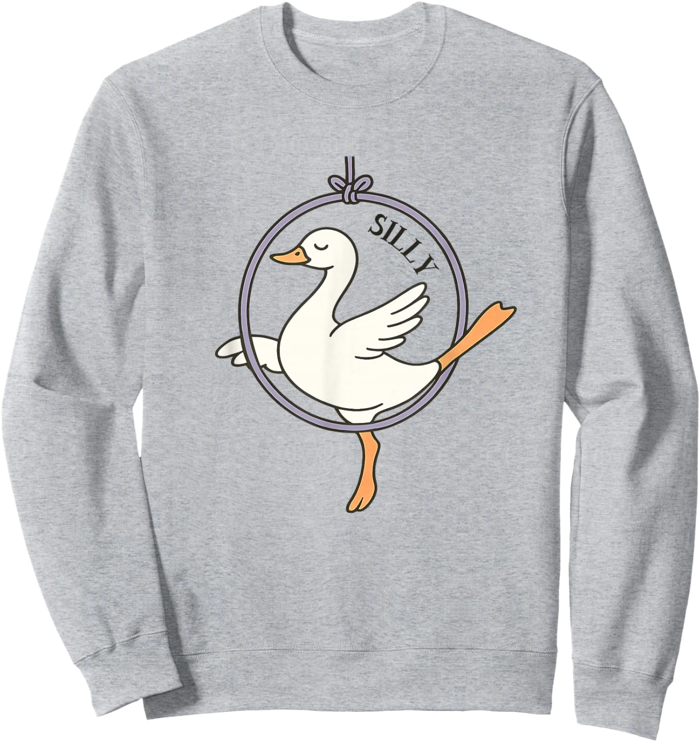 Aerialist Aerial Hoop Silk Silly Goose Funny Circus Artist Sweatshirt - Sweatshirt | Ash