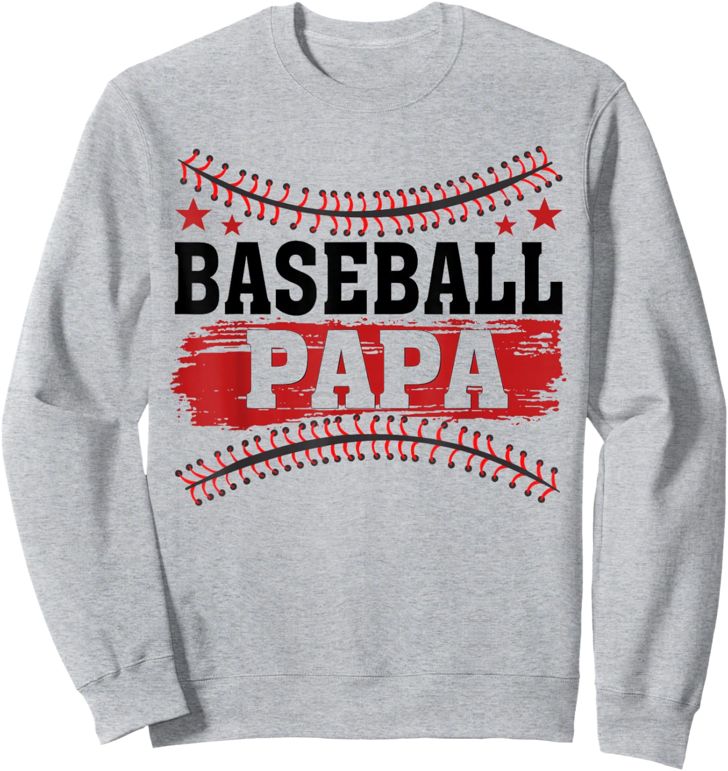 Baseball Papa Baseball Player Matching Family Sweatshirt - Sweatshirt | Ash