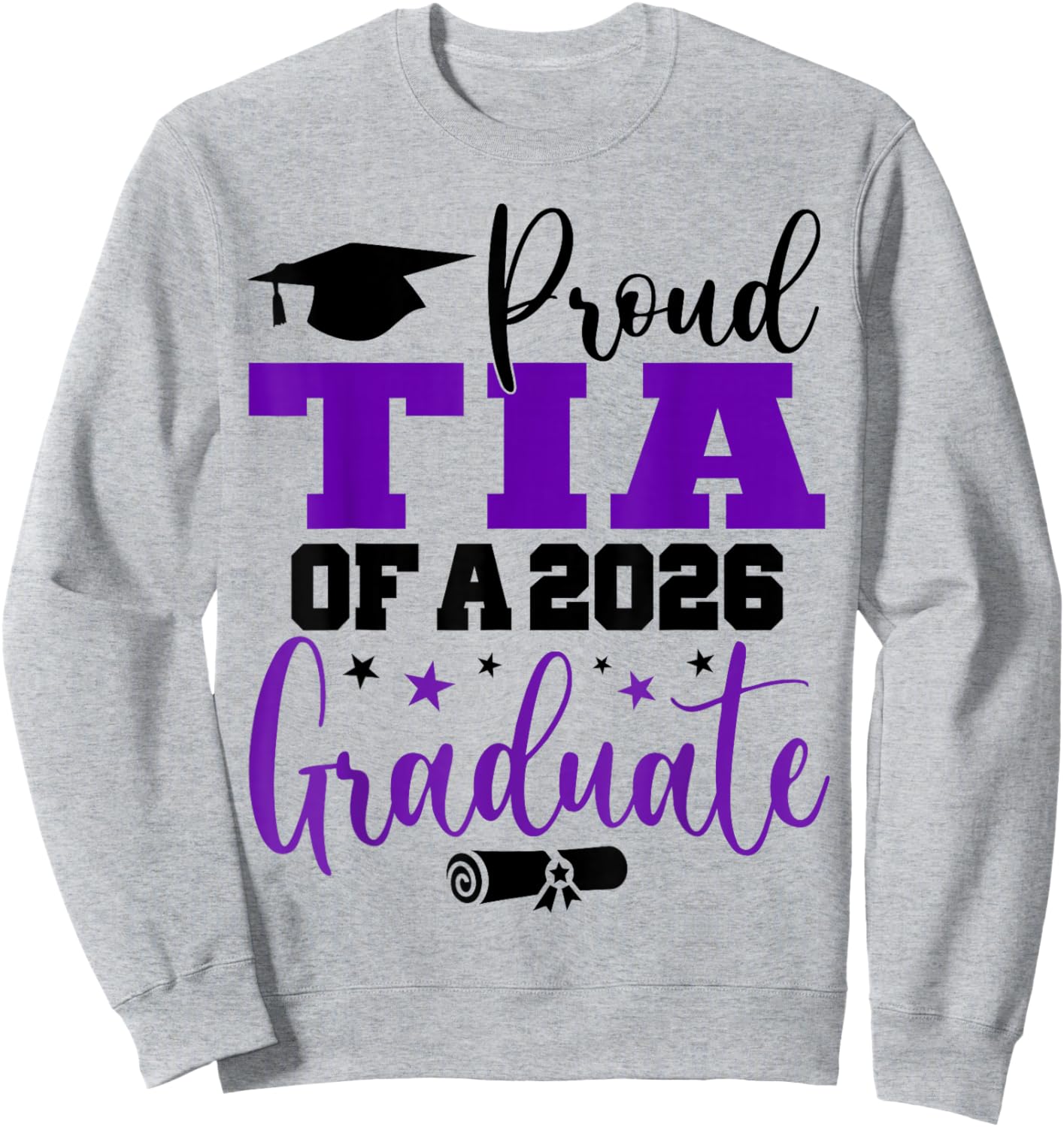 Senior 2026 Proud Tia A Class of 2026 Graduate Sweatshirt - Sweatshirt | Ash
