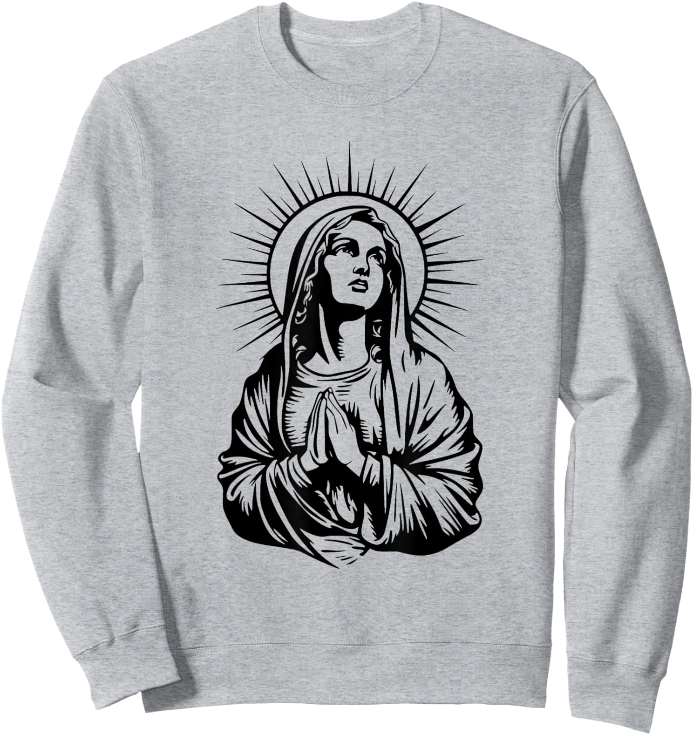 Tattoo Style Virgin Mary Sweatshirt - Sweatshirt | Ash
