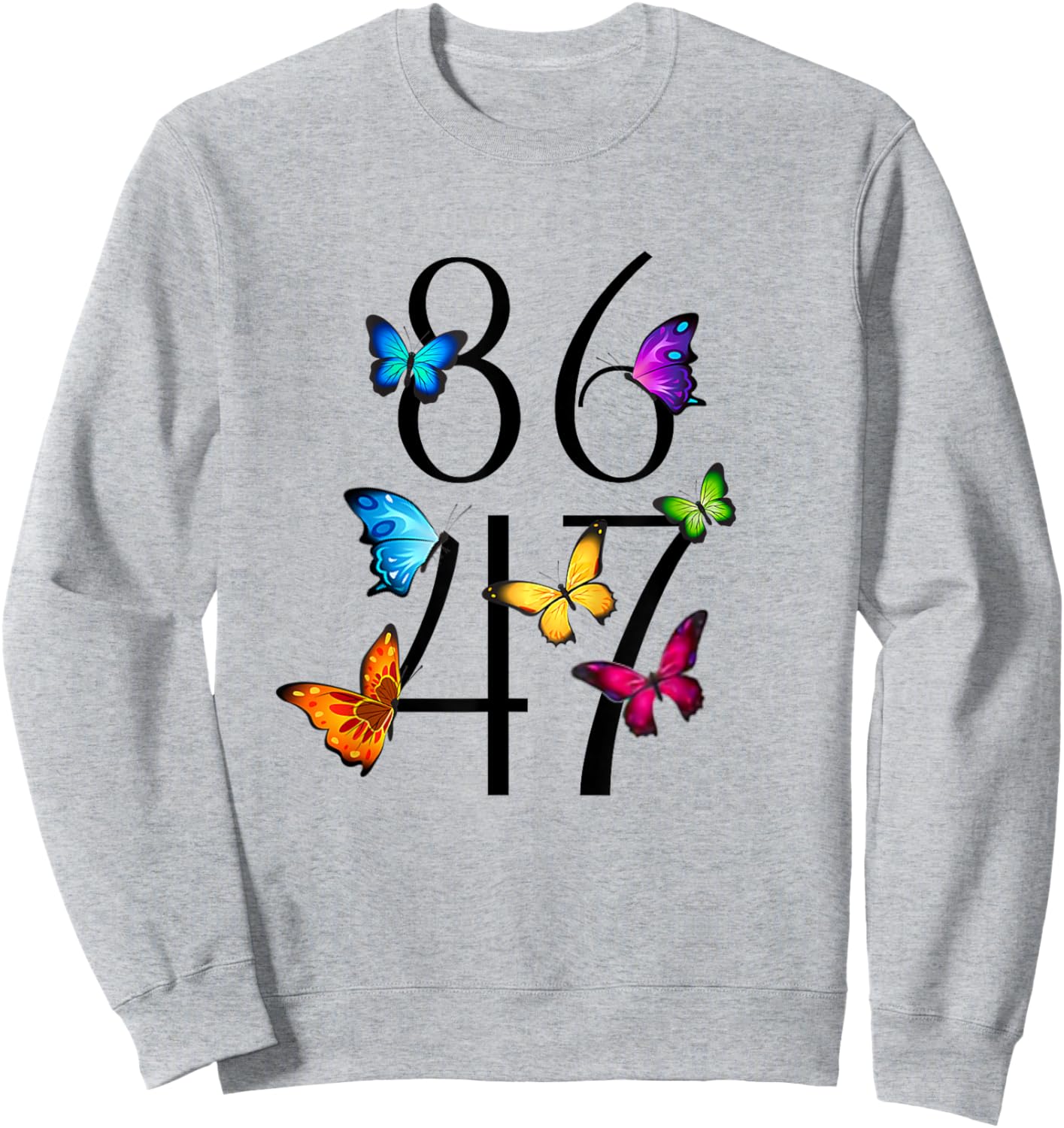 8647 anti Trump 86 47 Floral Sweatshirt - Sweatshirt | Ash
