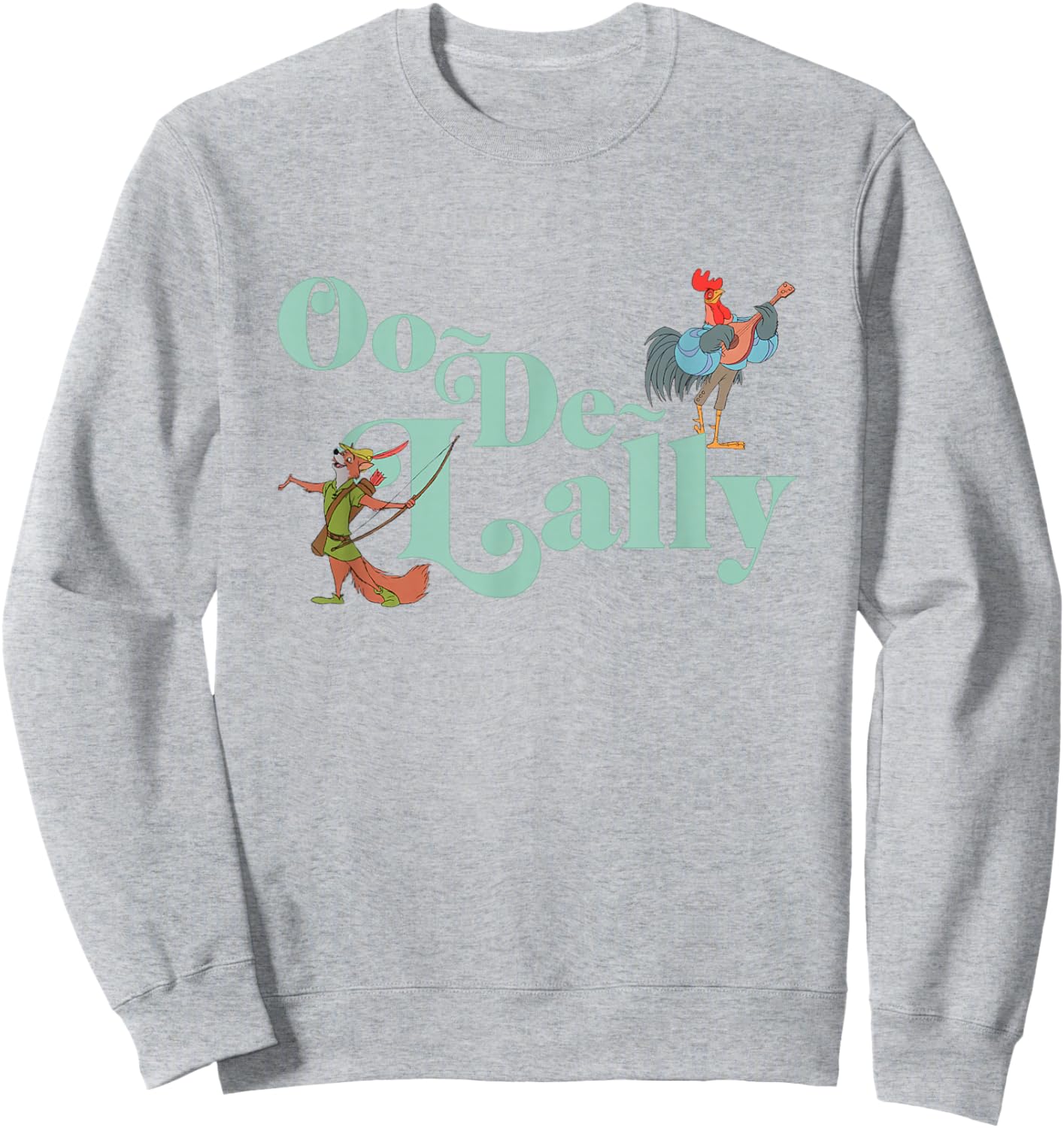 Disney Robin Hood Oo-De-Lally Iconic Quote Chest Text Logo Sweatshirt - Sweatshirt | Ash