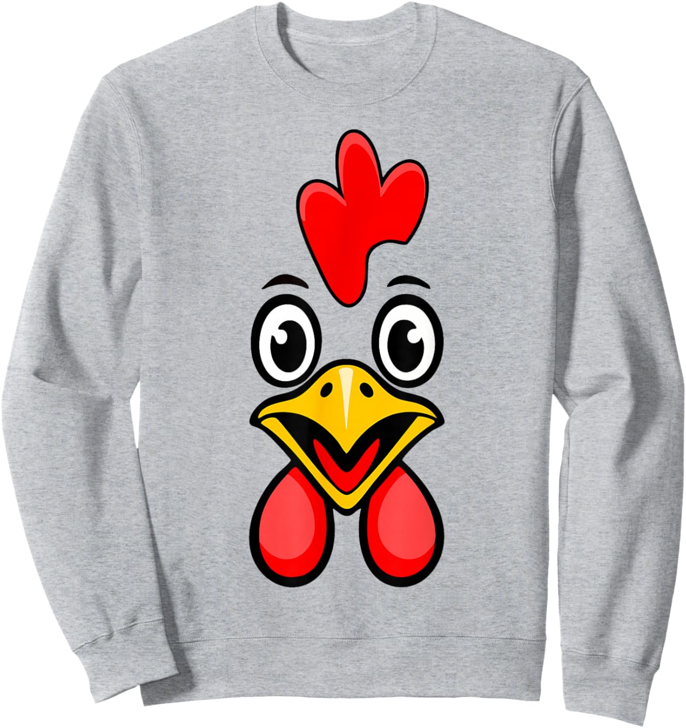 Chicken Shirt Adult Kids Men Women Chicken Face T Shirt Sweatshirt - Sweatshirt | Ash