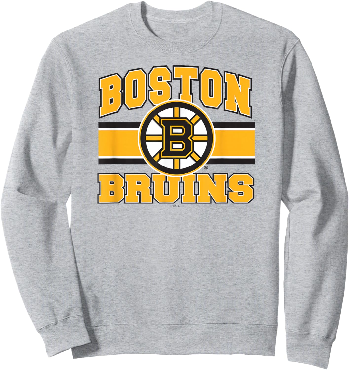 Boston Bruins Stripe Gray Officially Licensed Sweatshirt - Sweatshirt | Ash