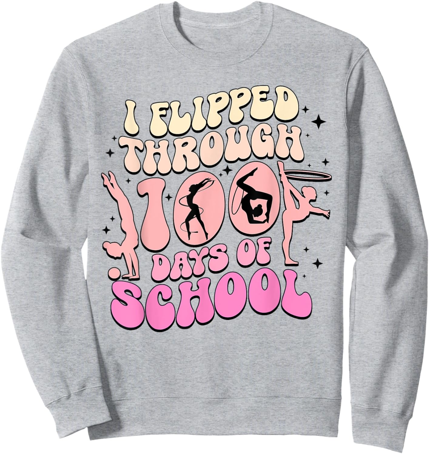 I Flipped Through 100 Days Of School Gymnastics Women Kids Sweatshirt - Sweatshirt | Ash