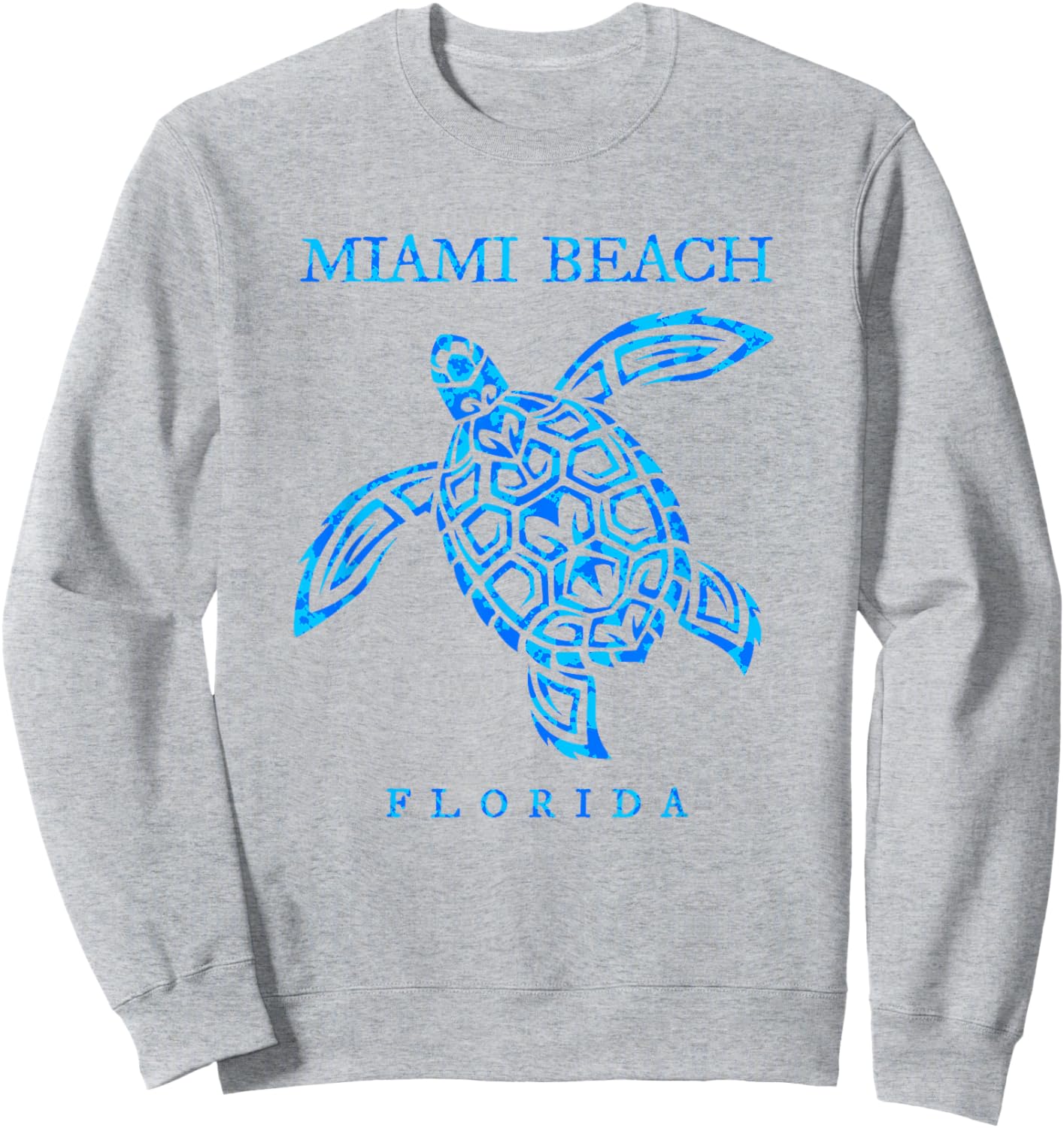 Miami Beach Florida Sea Turtle Boys Girls Toddler Sweatshirt - Sweatshirt | Ash