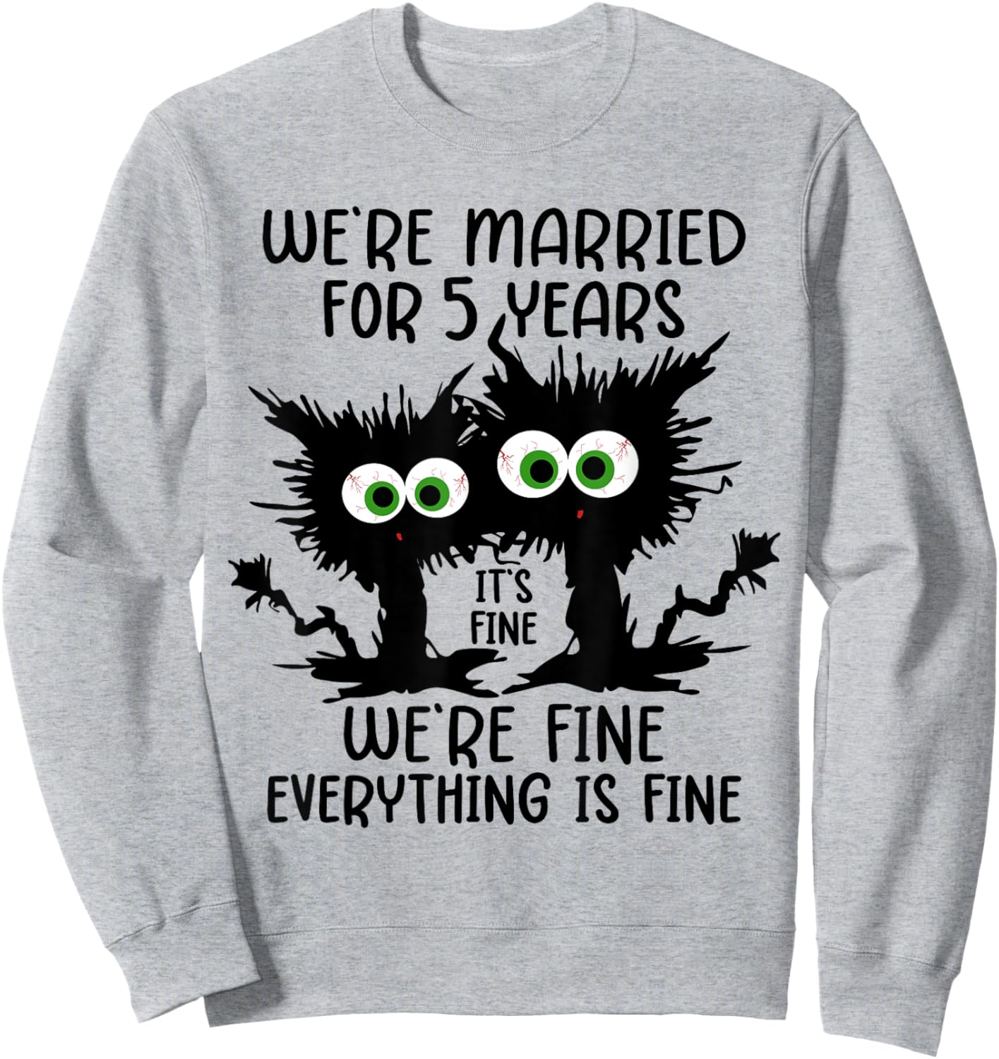 Wooden Wedding We're Married For 5 Years Sweatshirt - Sweatshirt | Ash