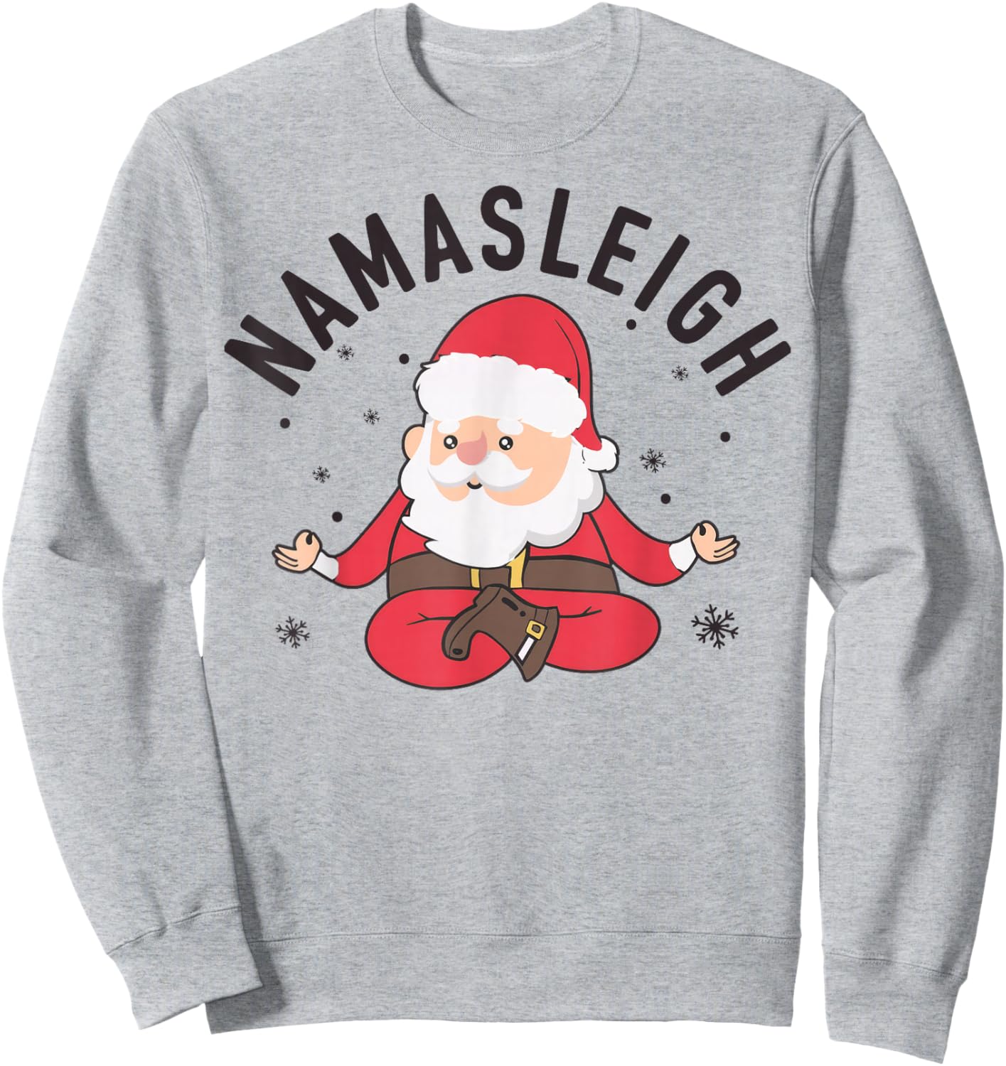 Santa Namasleigh Funny Santa Namaste Christmas Santa Yoga Sweatshirt - Sweatshirt | Ash