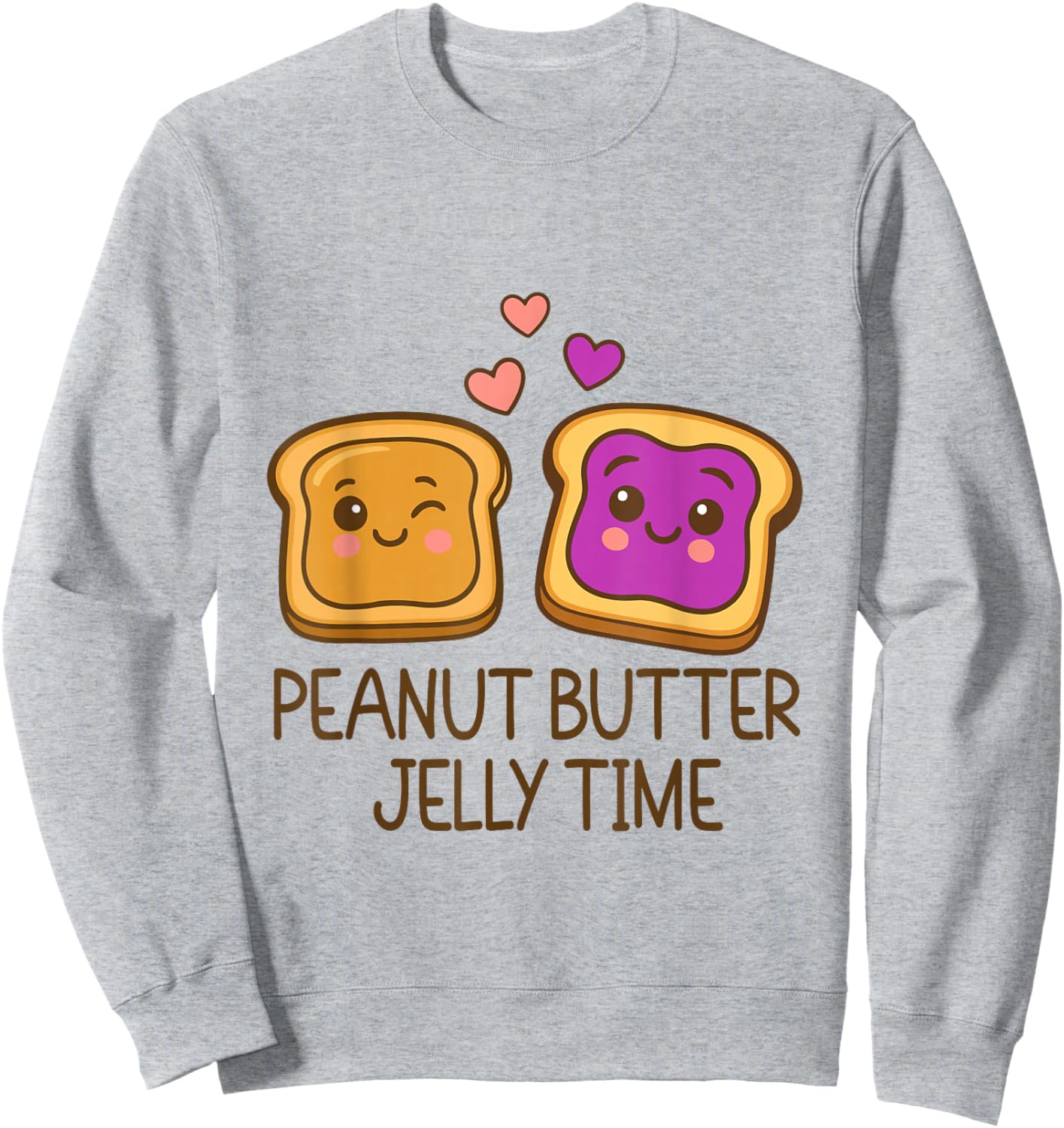 Cute Peanut Butter Jelly Time Kawaii Food Cartoon Humor Sweatshirt - Sweatshirt | Ash