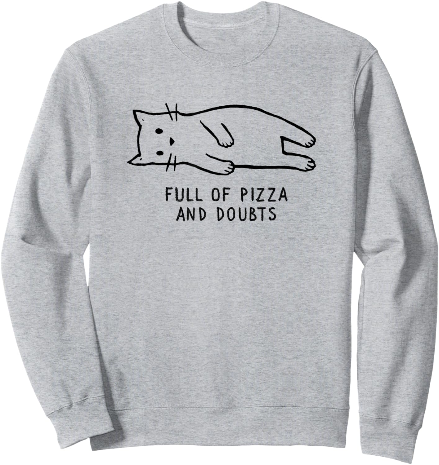 Threadless Fox Shiver Full Of Pizza And Doubts Graphic Sweatshirt - Sweatshirt | Ash