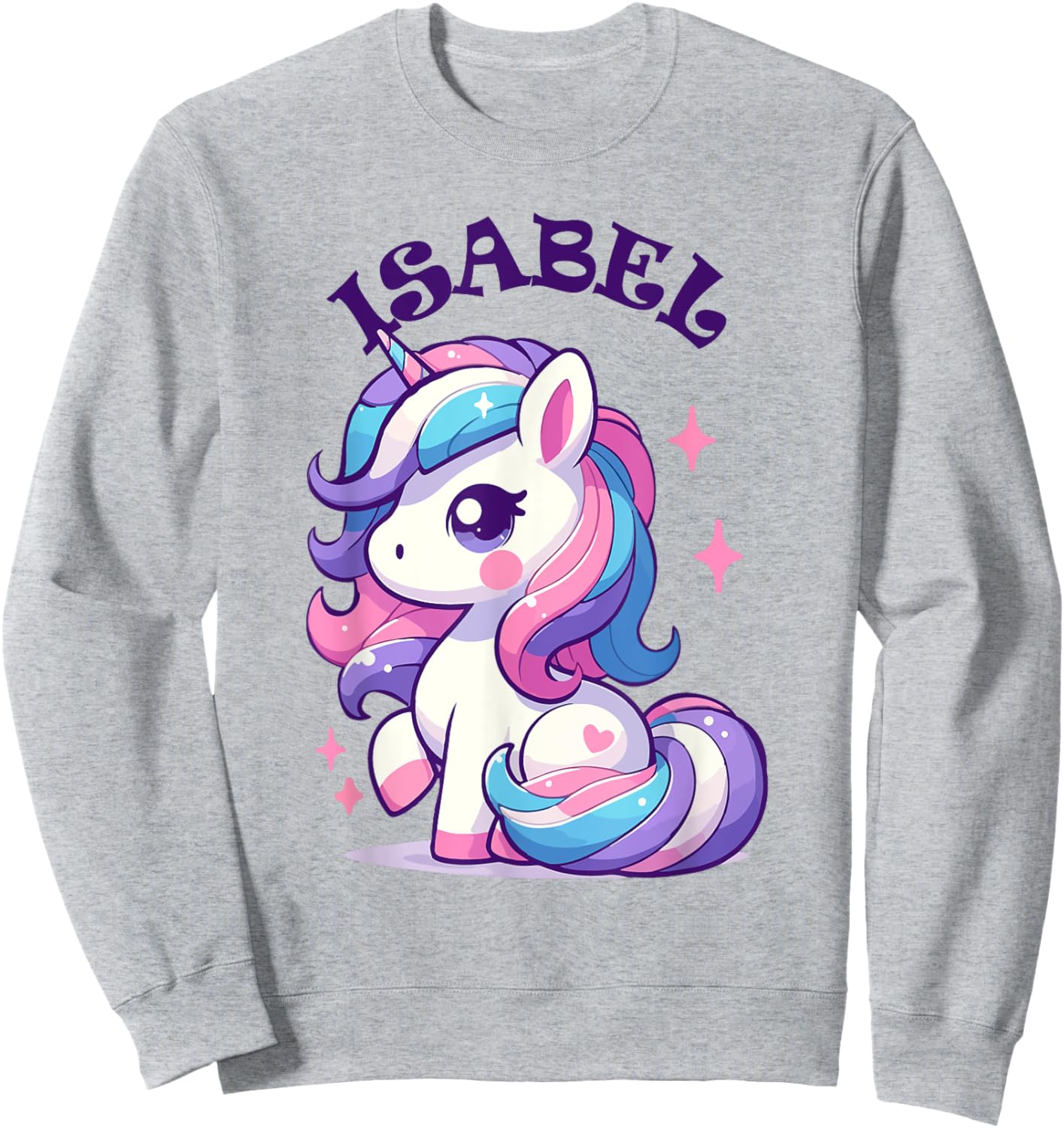 Isabel Cute Unicorn Design for Girls Name Isabel Sweatshirt - Sweatshirt | Ash