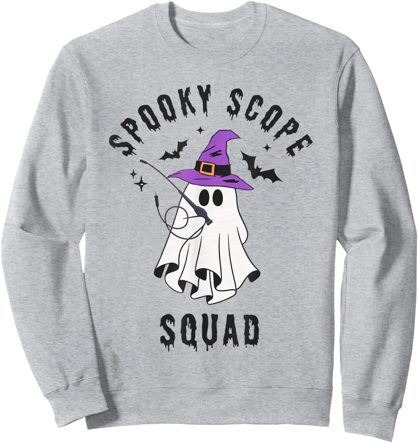 Spooky Scope Squad Halloween Ghost GI Nurse Endoscopy Nurse Sweatshirt - Sweatshirt | Ash