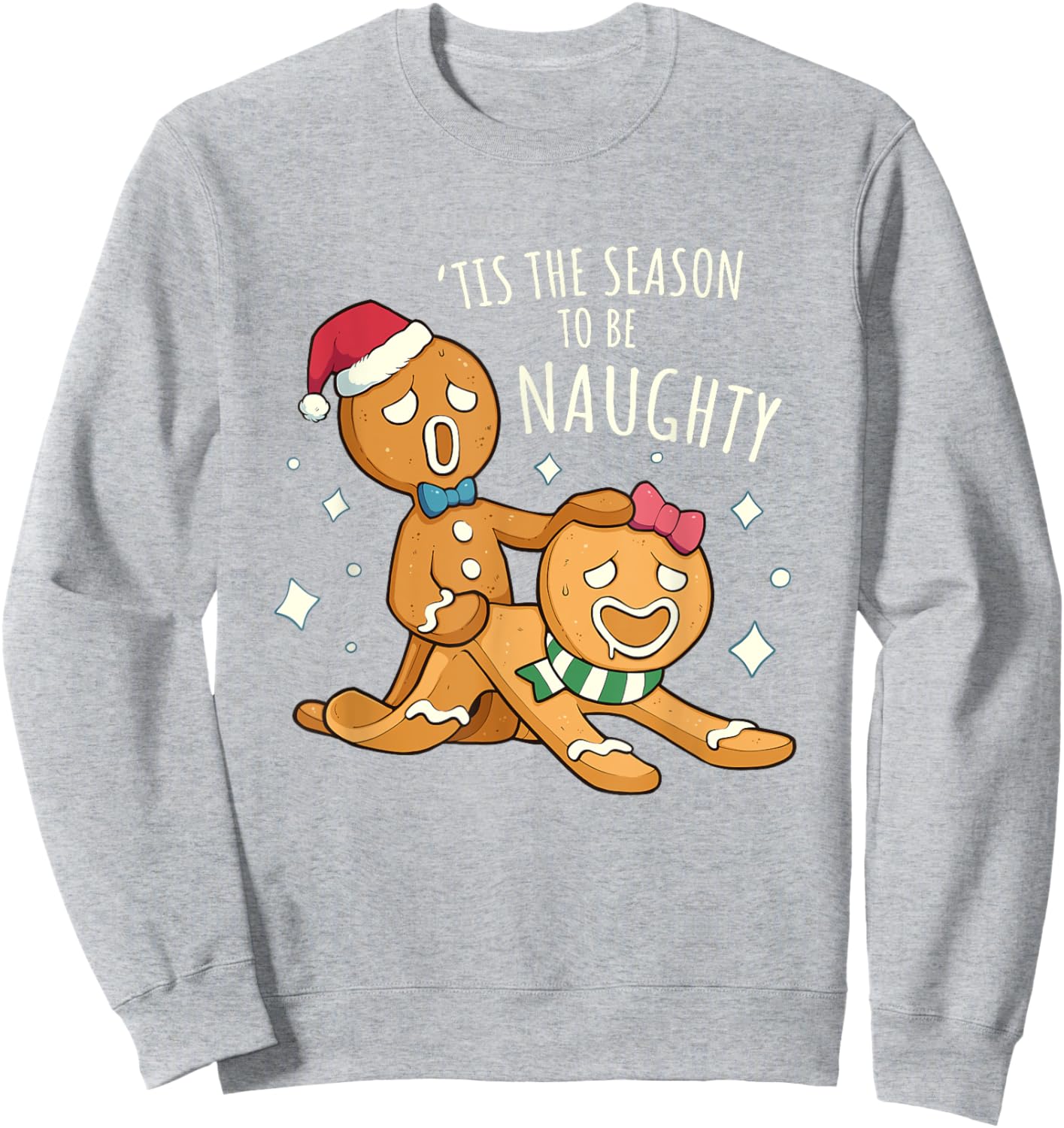 Funny Rude Xmas Shirt Bonking Gingerbread Naughty Christmas Sweatshirt - Sweatshirt | Ash