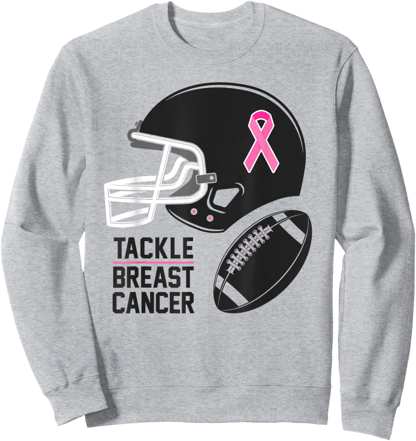 Tackle Breast Cancer Shirt Football Breast Cancer Awareness Sweatshirt - Sweatshirt | Ash