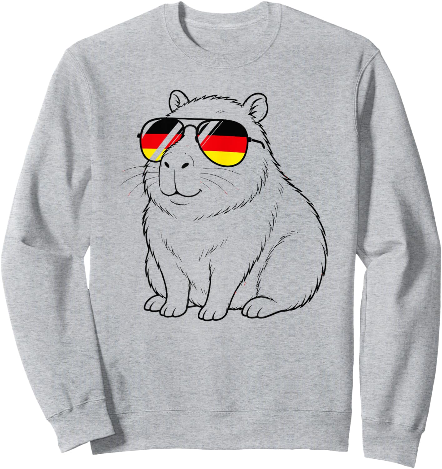 Deutsche Flagge Capybara deutsch Deutschland Wasserschweine Sweatshirt - Sweatshirt | Ash