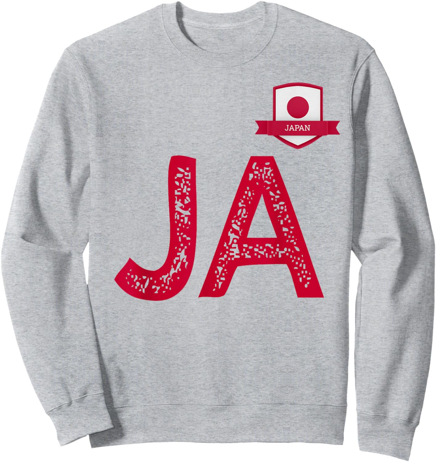 Japan Human-Flag Letter JA Japan Sweatshirt - Sweatshirt | Ash