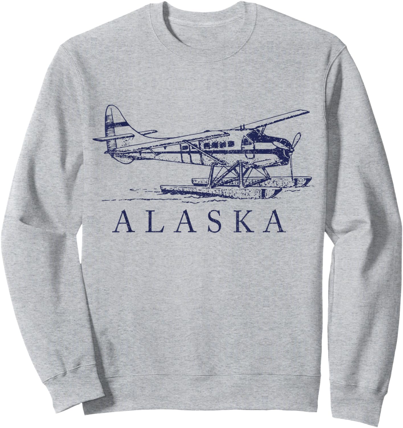 Alaska Seaplane Float Plane Vintage Pride Souvenir Sweatshirt - Sweatshirt | Ash