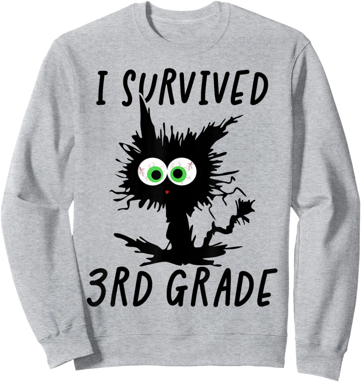 I Survived Third Grade Cat Sweatshirt - Sweatshirt | Ash