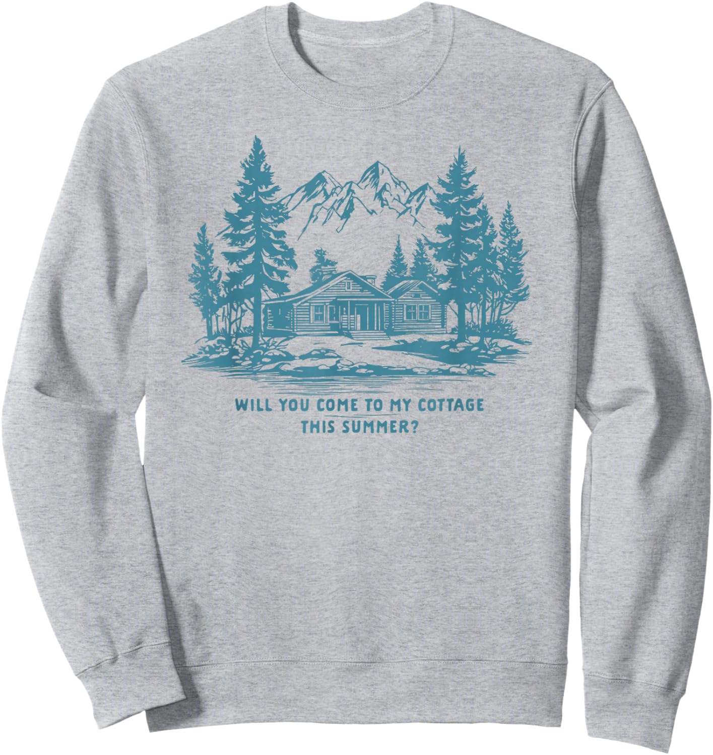 Come to My Cottage This Summer Vintage-Grafik Herren Sweatshirt - Sweatshirt | Ash