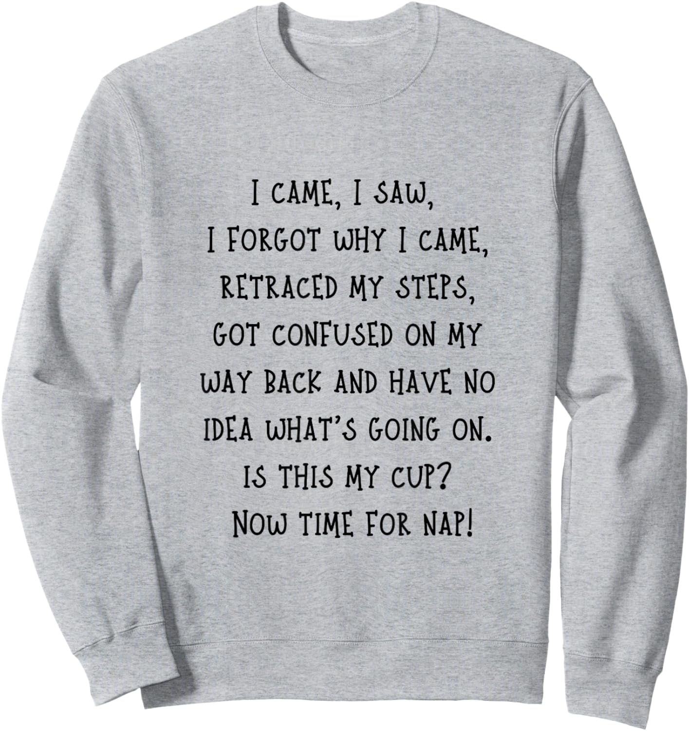 Funny Senior Citizen Elderly Person Humor I Came I Saw Quote Sweatshirt - Sweatshirt | Ash