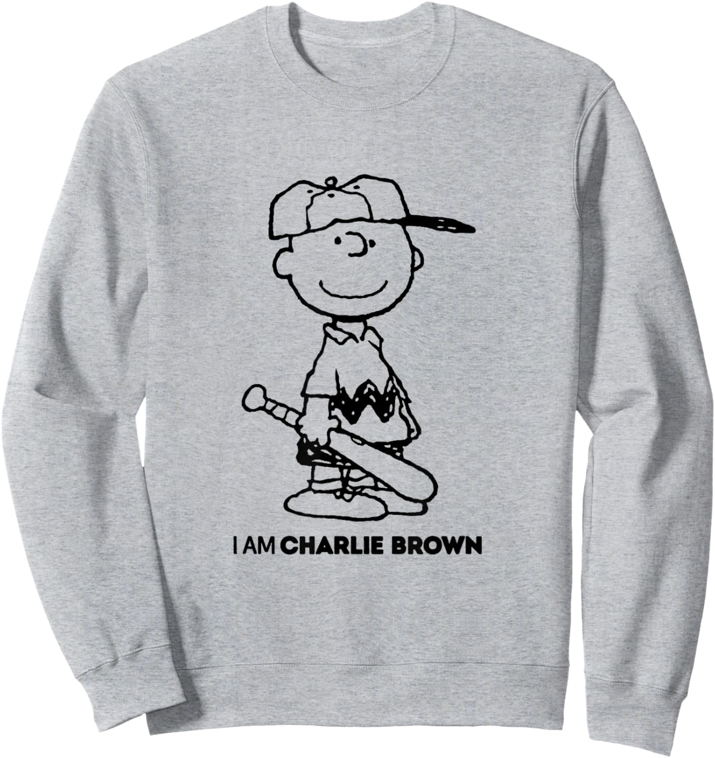 Peanuts I Am Charlie Brown Black Text Sweatshirt - Sweatshirt | Ash